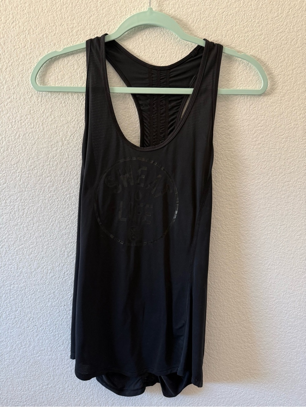 lululemon athletica Black Racerback Training Tank with Gloss Logo